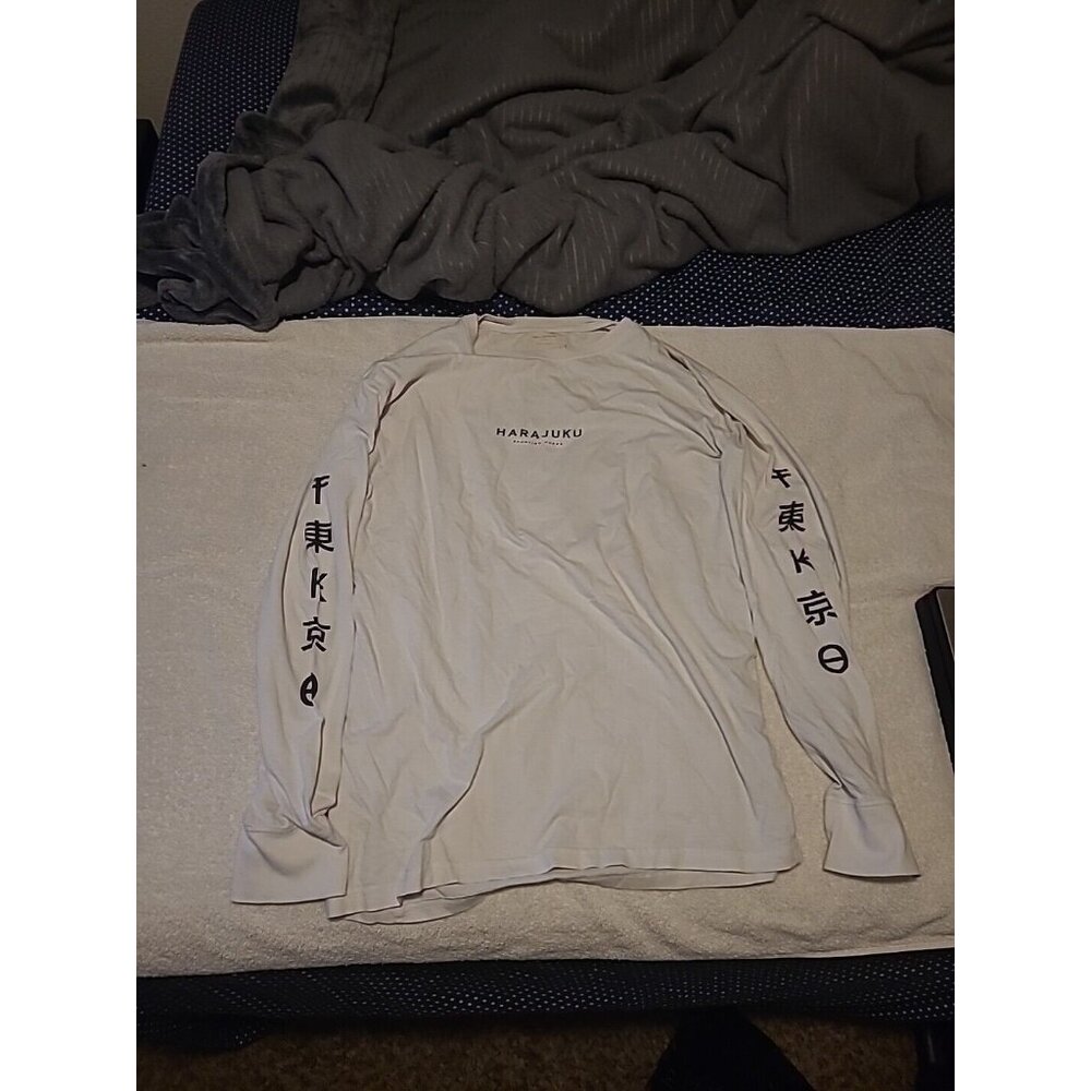 T-Bar x Cotton-On HARAJUKU Clothing Co. Graphics White Long Sleeve Tshirt Mens L
